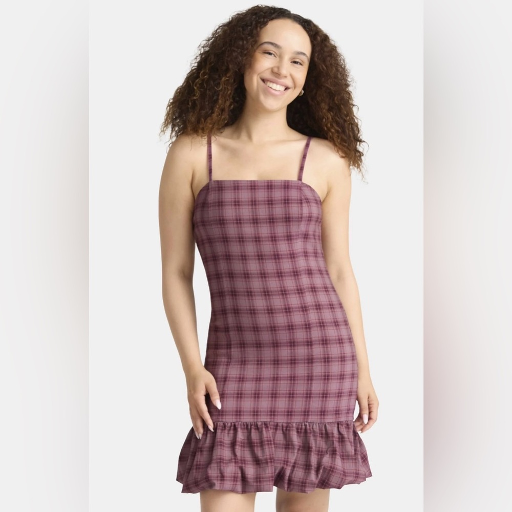 BNWT Madden NYC Women’s Plaid Sleeveless Bubble Dress w/Ruffle Hem- SOLD OUT!